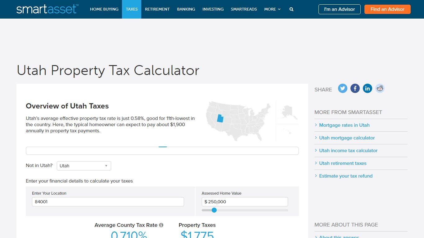 Utah Property Tax Calculator - SmartAsset